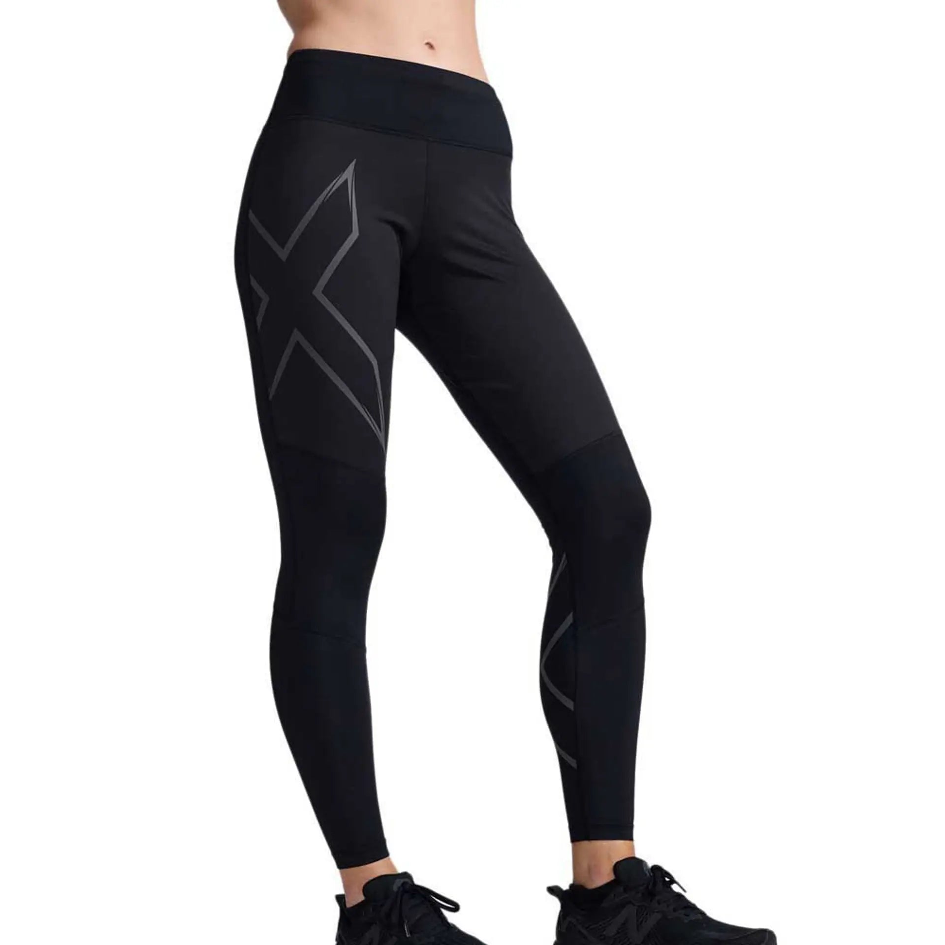 2XU Ignition Shield Mid-Rise Comp, Damen, Black/Silver Reflective