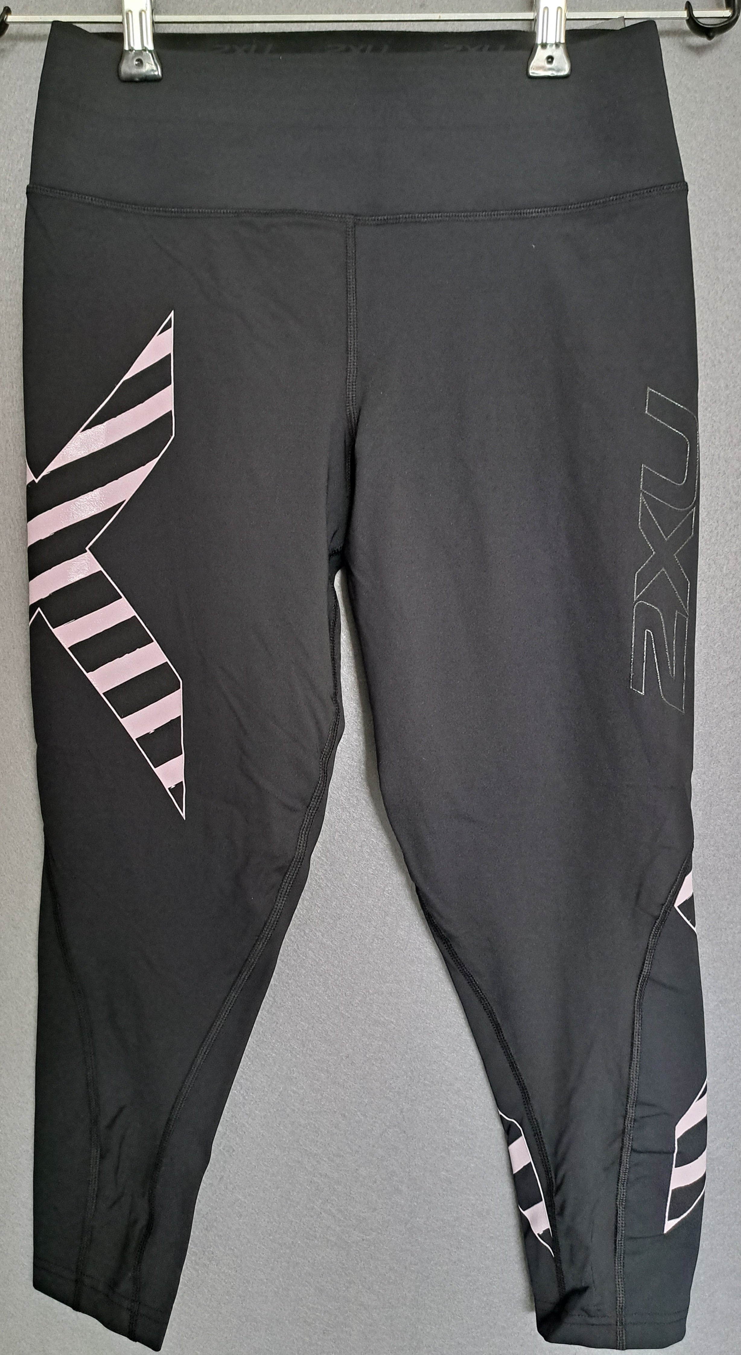 2XU Bonded Mid-Rise 7/8 Tights, Damen, Laufhose, Black/Pink