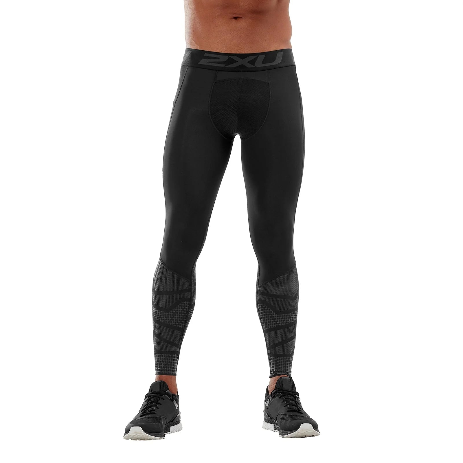 2XU Accelerate Compression Tights with Storage, Herren, Black/Black Peak