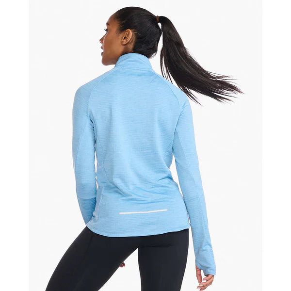 2XU Ignition 1/4 Zip, Damen, hellblau/reflektierend