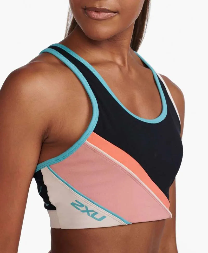 2XU Form Swift Block Crop, Damen, Rosette/Peach Whip