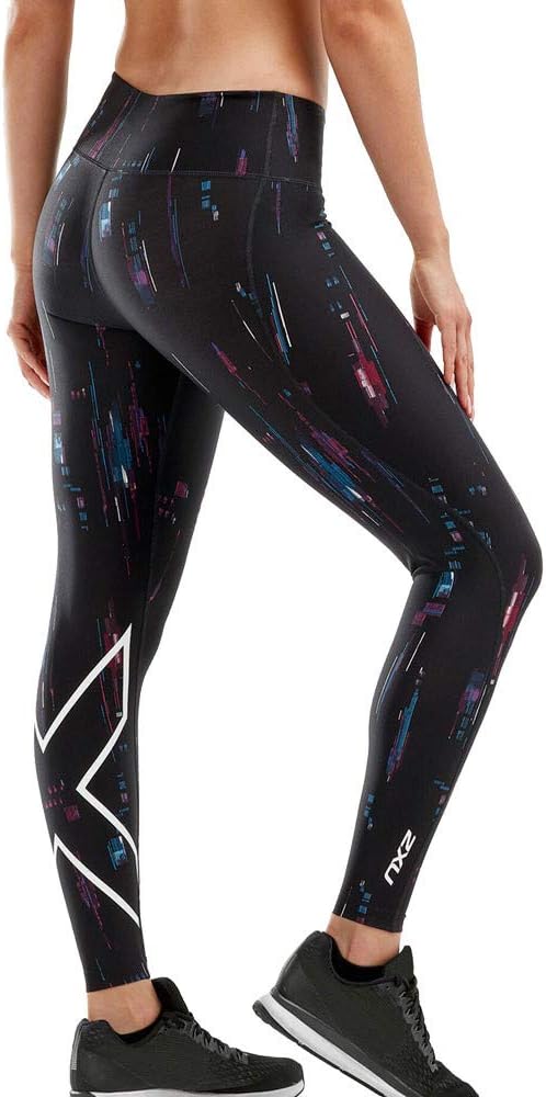 2XU Accelerate Compression Tights, Damen, Festival Lines/White