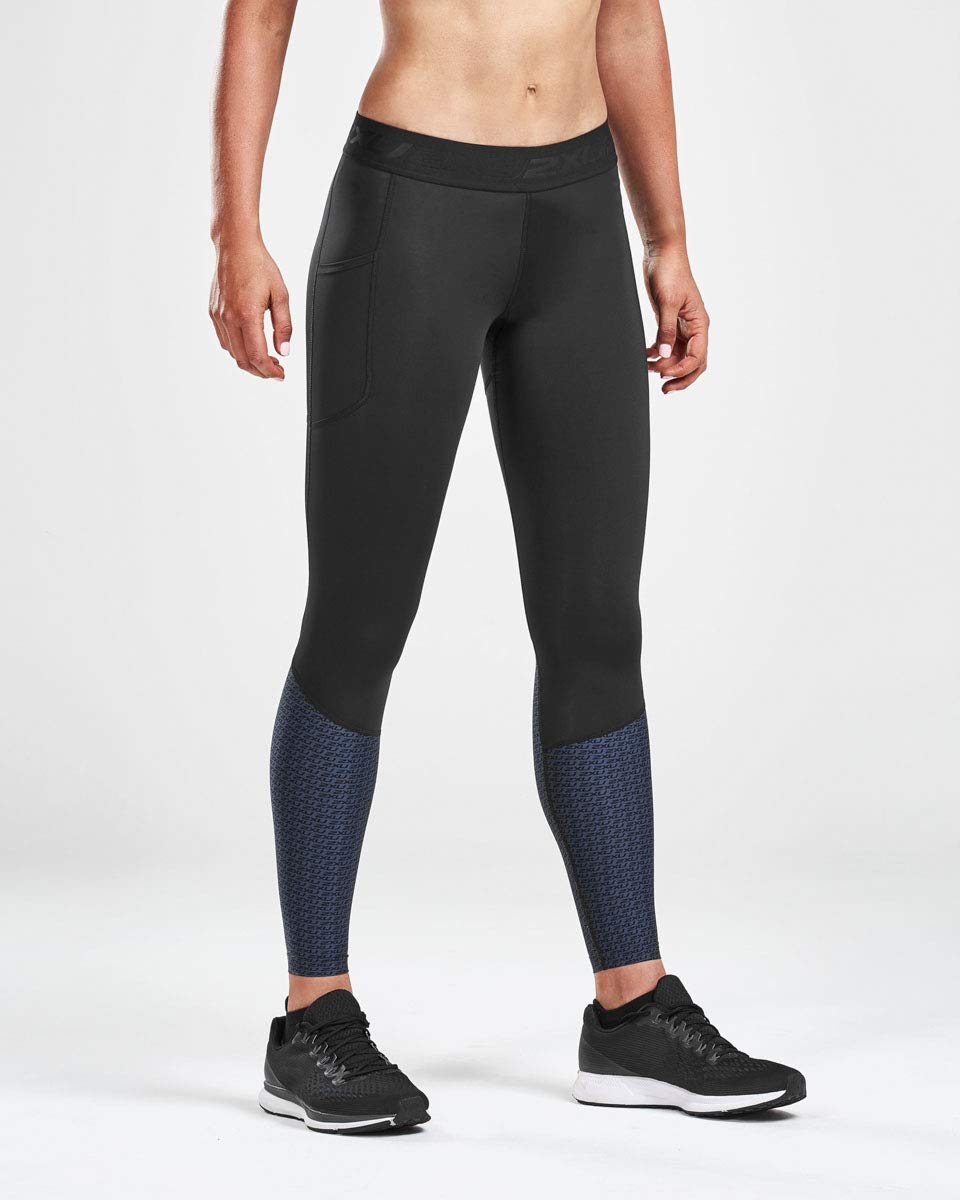 2XU Accelerate Compression Tights, Damen, Black/grey Reflective