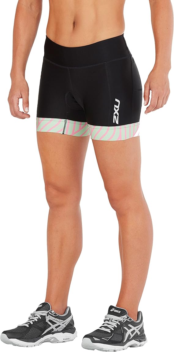 2XU Perform Tri Short 4.5 inch Shorts, Damen, Black/Mint