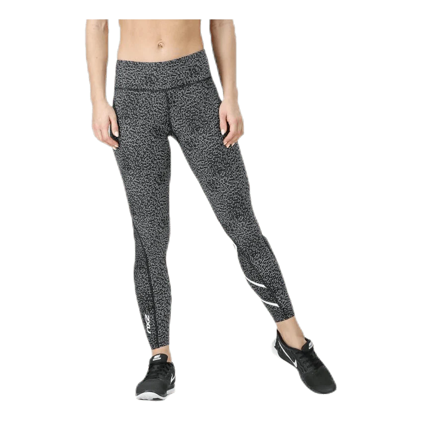 2XU Print Fitness Mid-Rise Compression 7/8 Tights, Damen, White Mountain/White