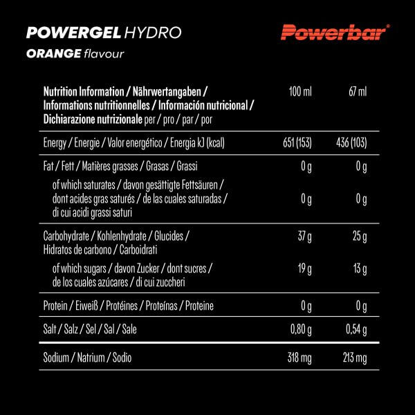 Powerbar Powergel Hydro, Orange, 67ml, MHD 3/26