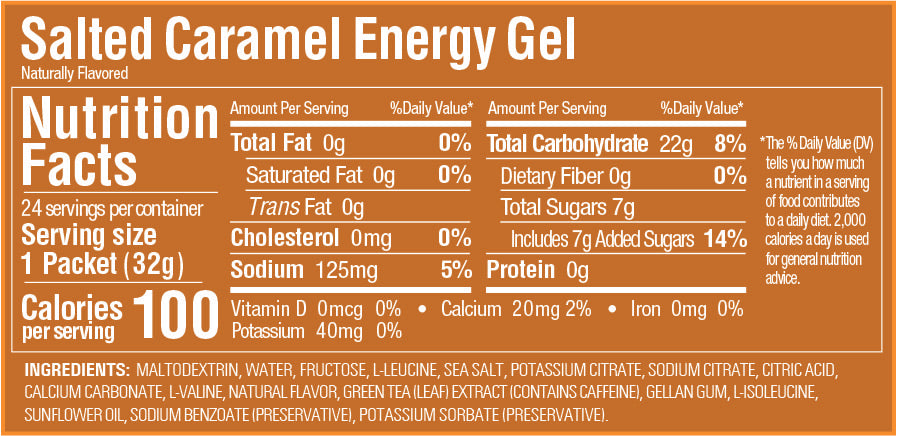 GU Energy Gel 32g Salted Caramel MDH 9/25