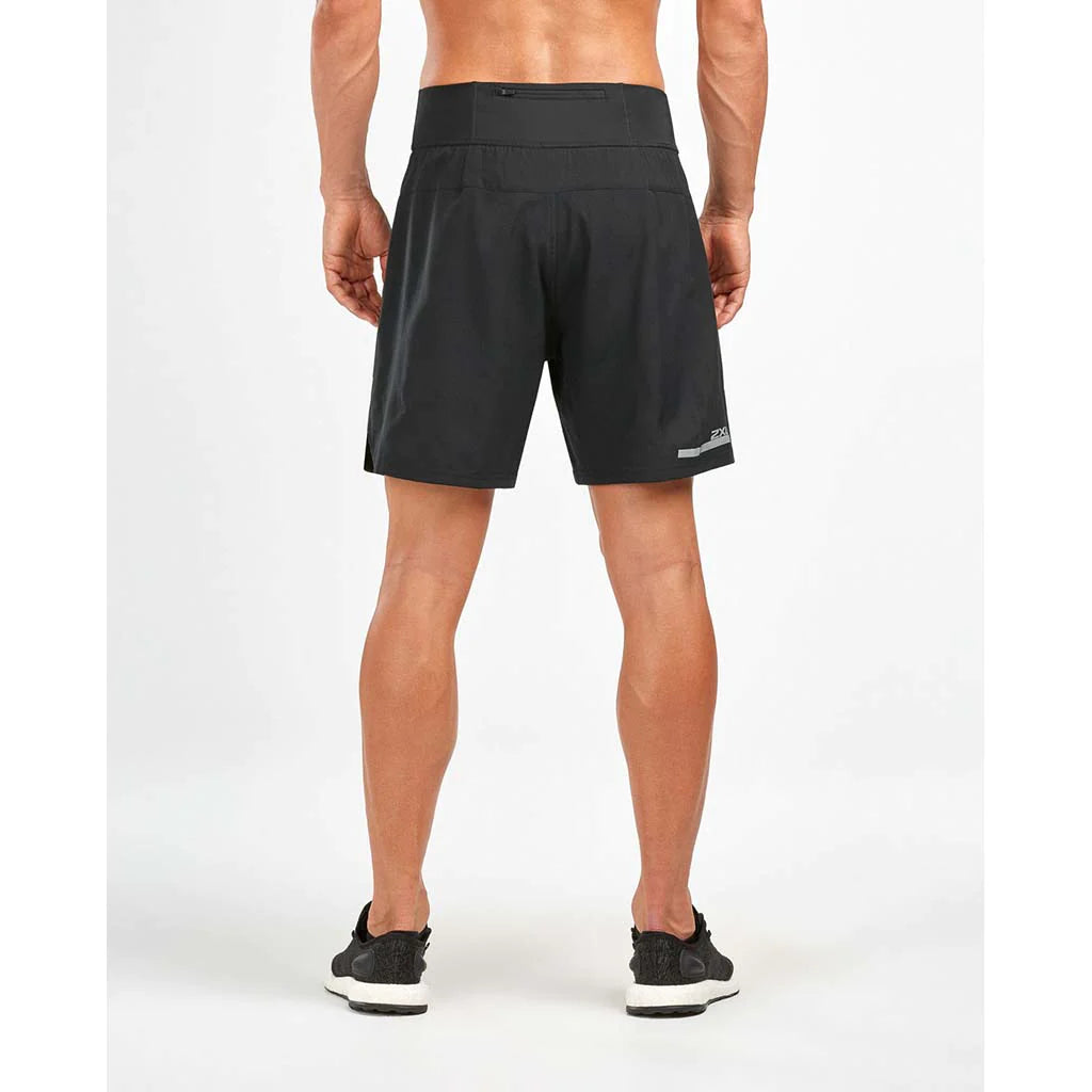 2XU Run 2in1 Compression 7Inch Shorts, Herren, Black/Silver