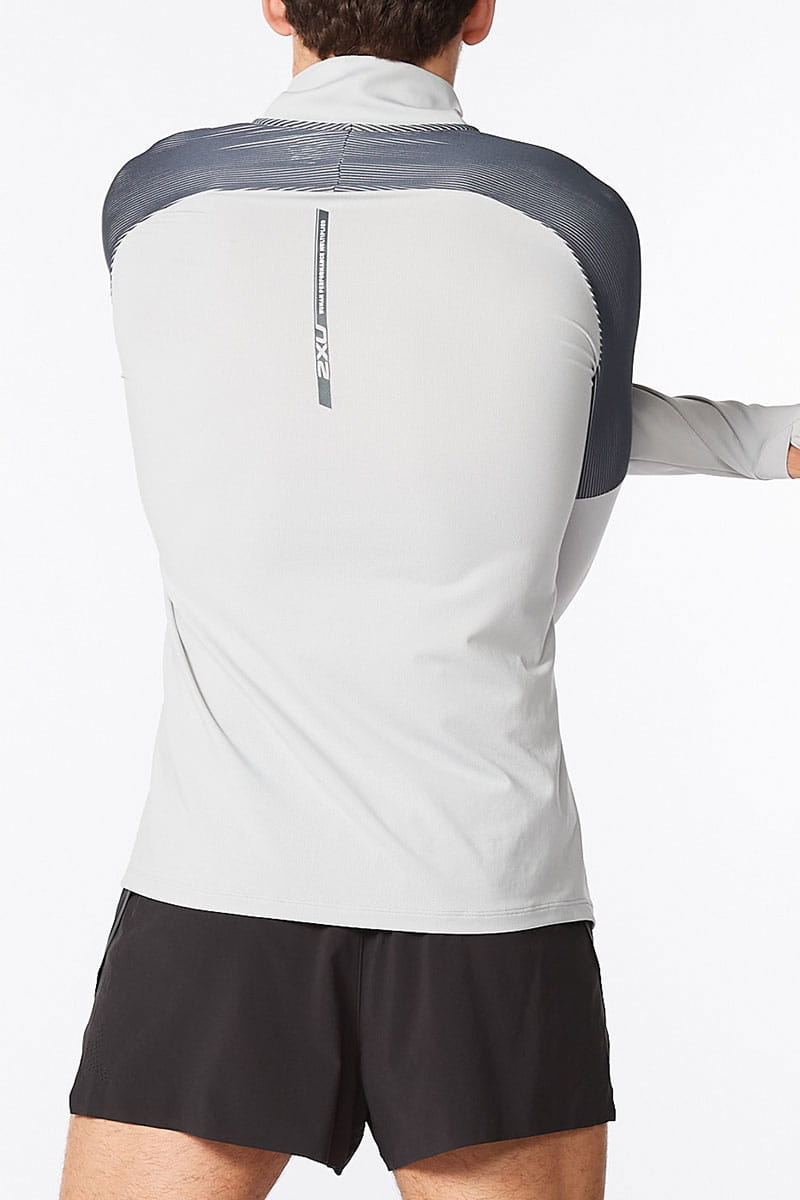 2XU Light Speed 1/2 Zip, Longsleeve, Herren, hellgrau