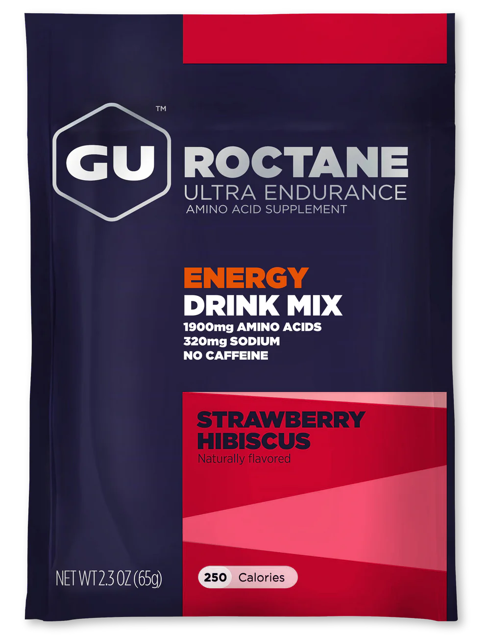 GU Roctane Drink, Strawberry Hibiscus, 65g, Electrolyte Powder MDH 8/25
