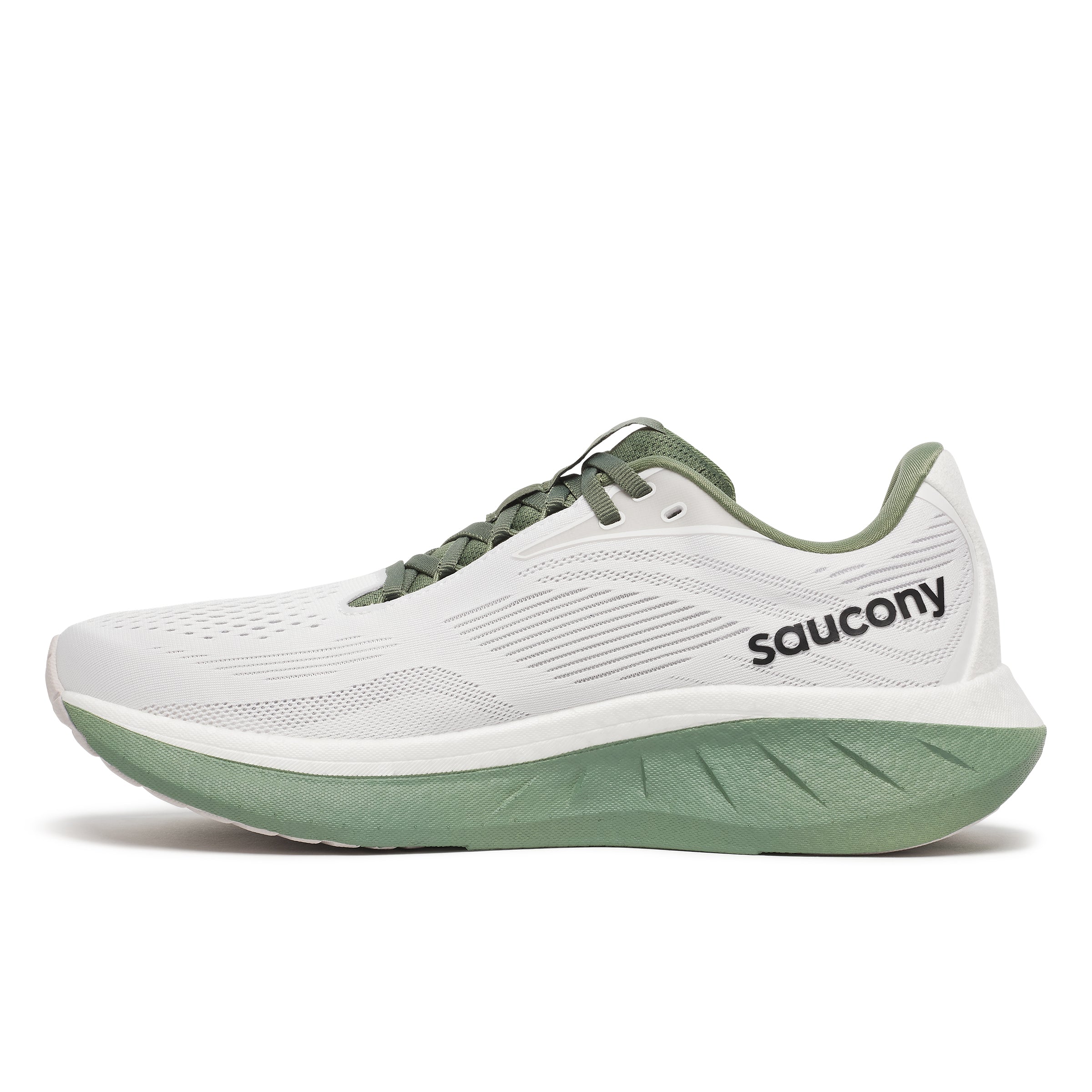 Saucony Ride 18, Laufschuh, Herren, WHITE/OLIVINE