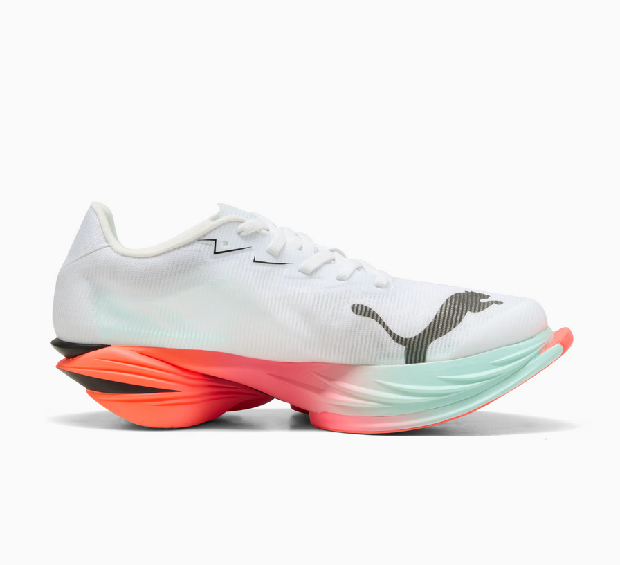 Puma FAST-R NITRO Elite 3, Laufschuhe, Damen, Puma White/Glowing Red/Mint Melt