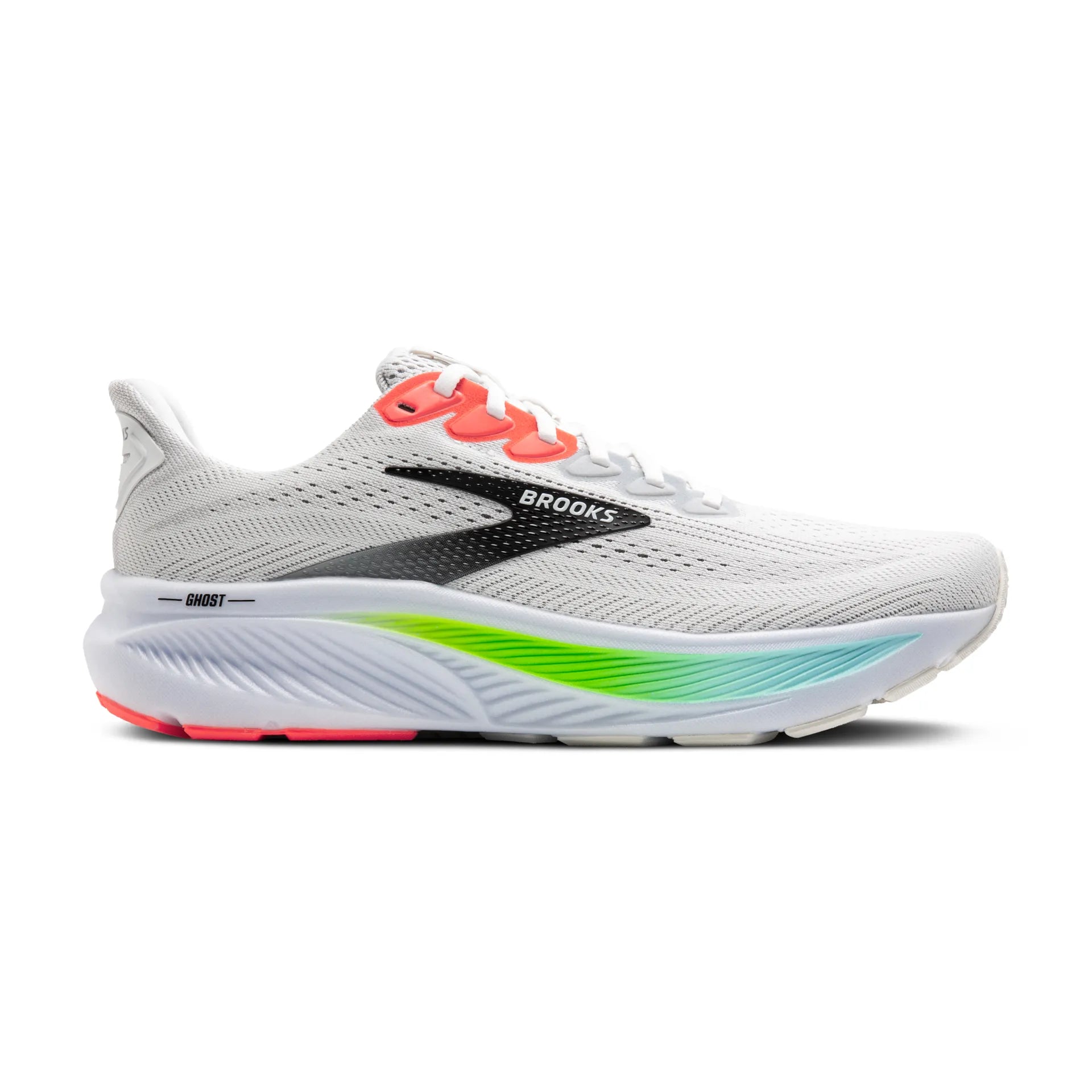 Brooks Ghost 17, Laufschue, Herren, White/Pink Clay/Gecko