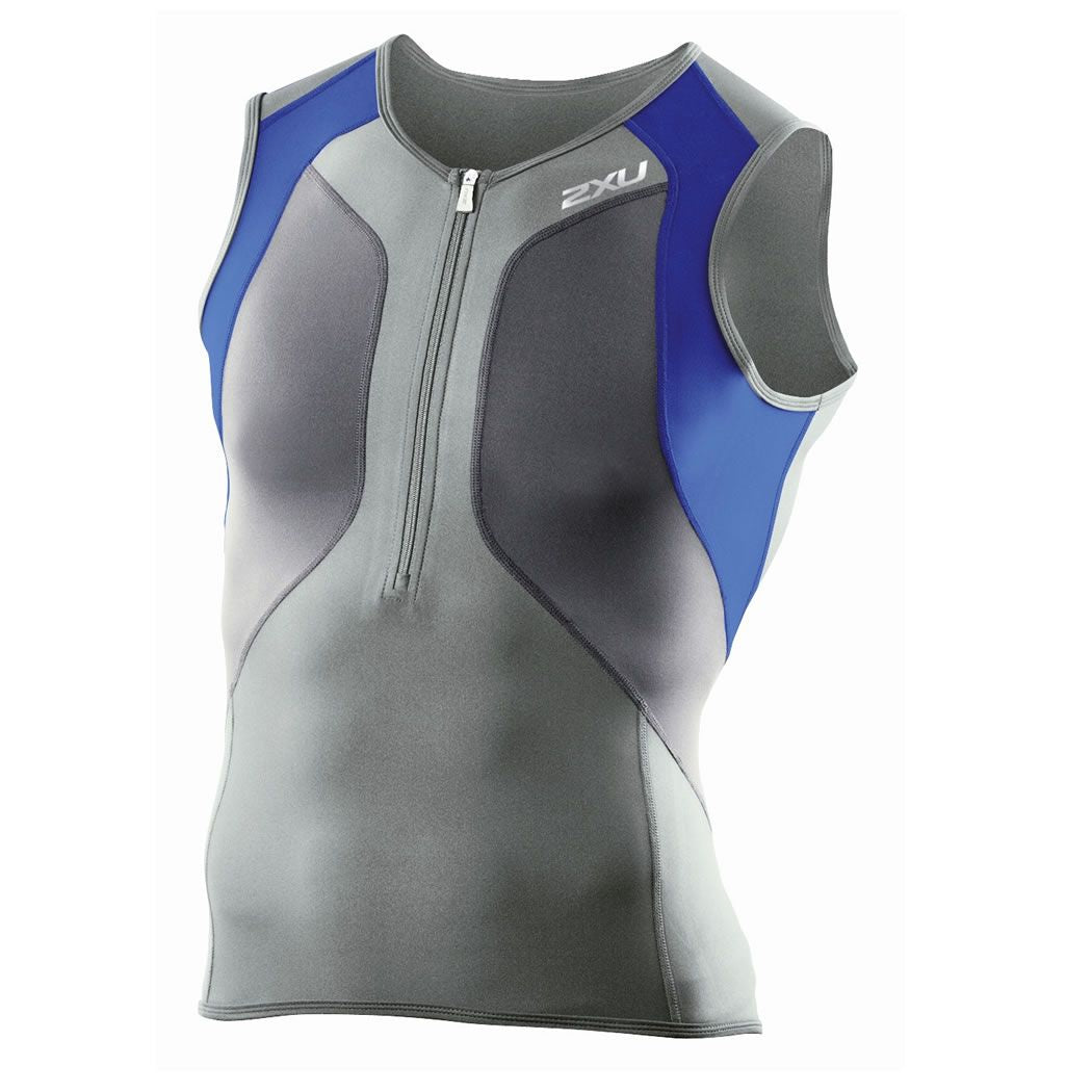 2XU G:2 Compression Tri Singlet, Herren, blau/anthrazit