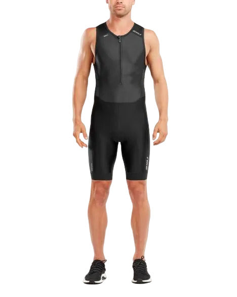 2XU Perform Front Zip Trisuit, Herren, Black/Black