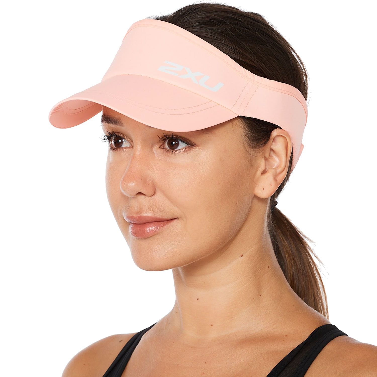 2XU Unisex Run Visor, unisex, Pastel Coral/White