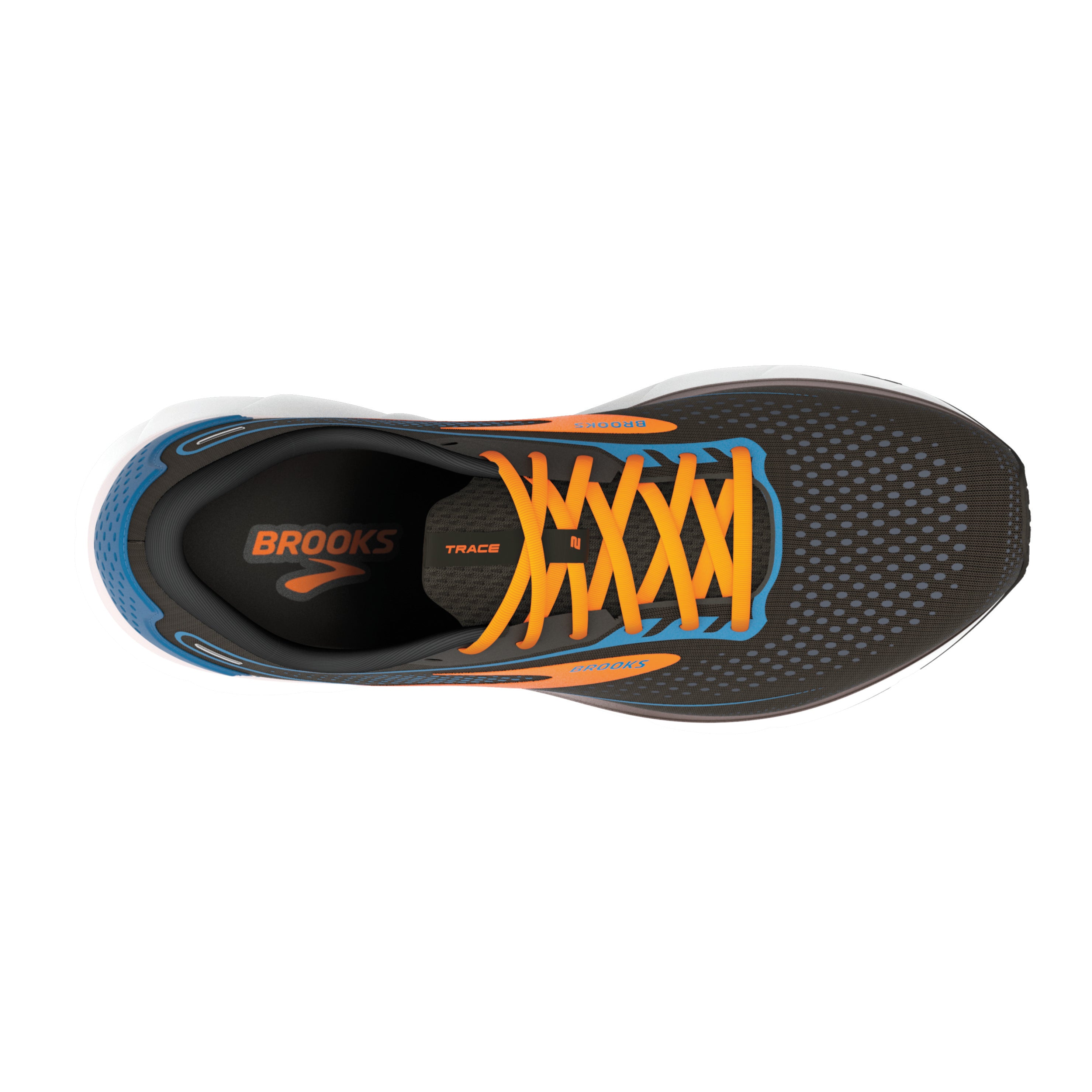 Brooks Trace 2, Herren, black/classic blue/orange, schwarz/blau/orange