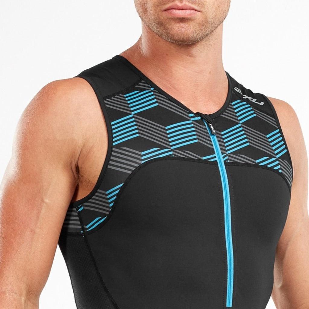 2XU Active Tri Singlet, Herren, schwarz/blau