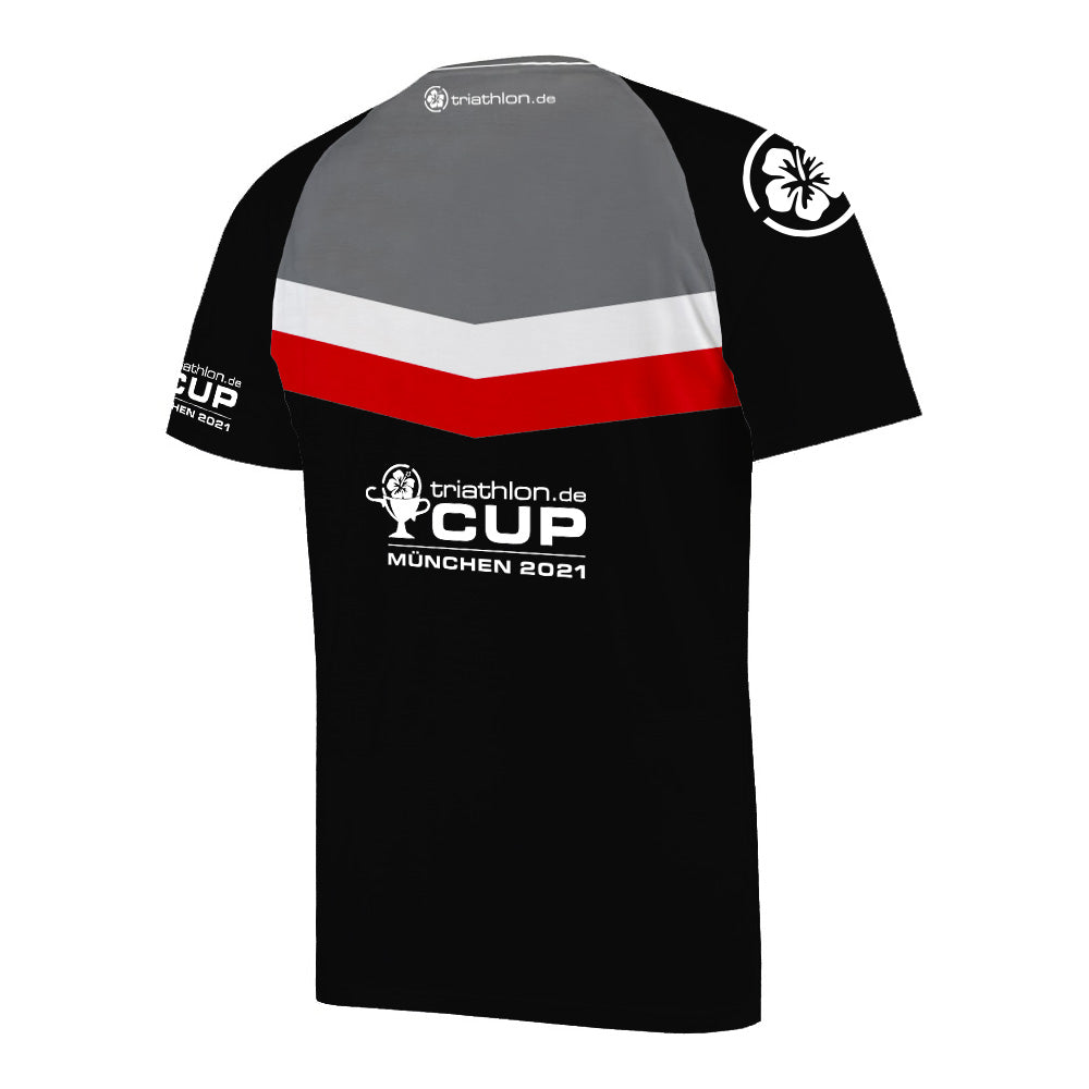 triathlon.de CUP München 2021, Laufshirt, schwarz/grau/rot