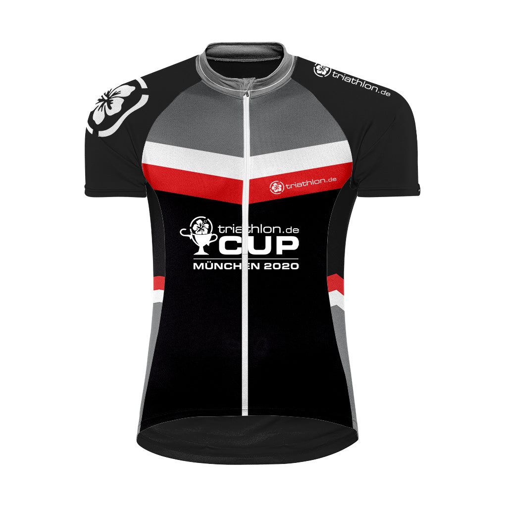 triathlon.de CUP München 2020 Elite Radtrikot, Damen, schwarz/grau/rot