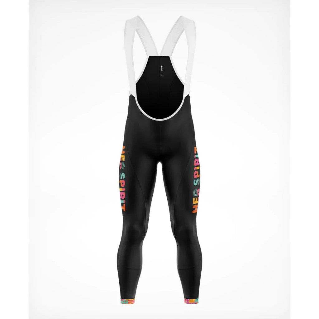 Huub "Her Spirit" Thermal Bib Tights, Rad-Trägerhose, Damen, schwarz/bunt