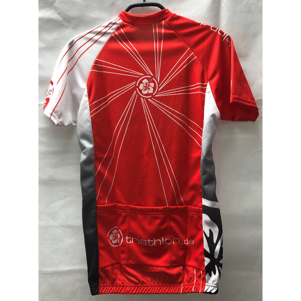 triathlon.de Basic Radtrikot, Damen, rot/weiß/grau