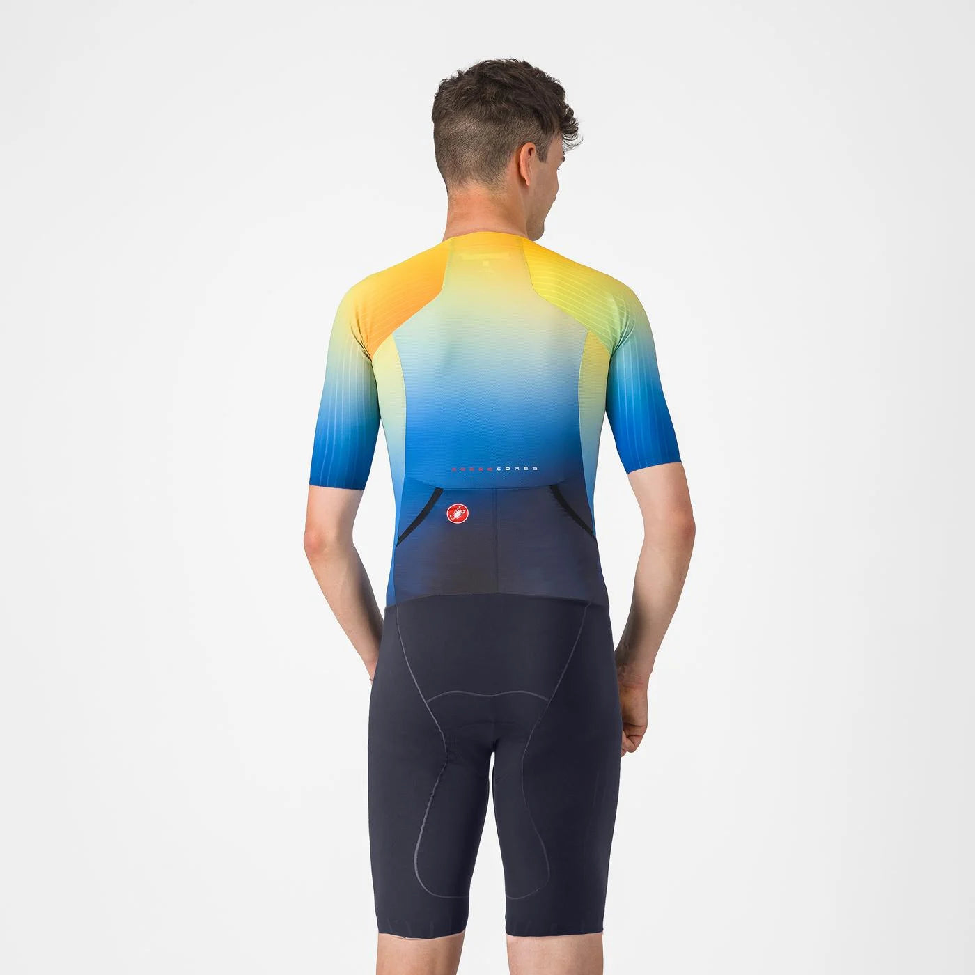 Castelli Free Sanremo 3 Short Sleeve Trisuit, Herren,Belgian Blue/Multicolor Vivid