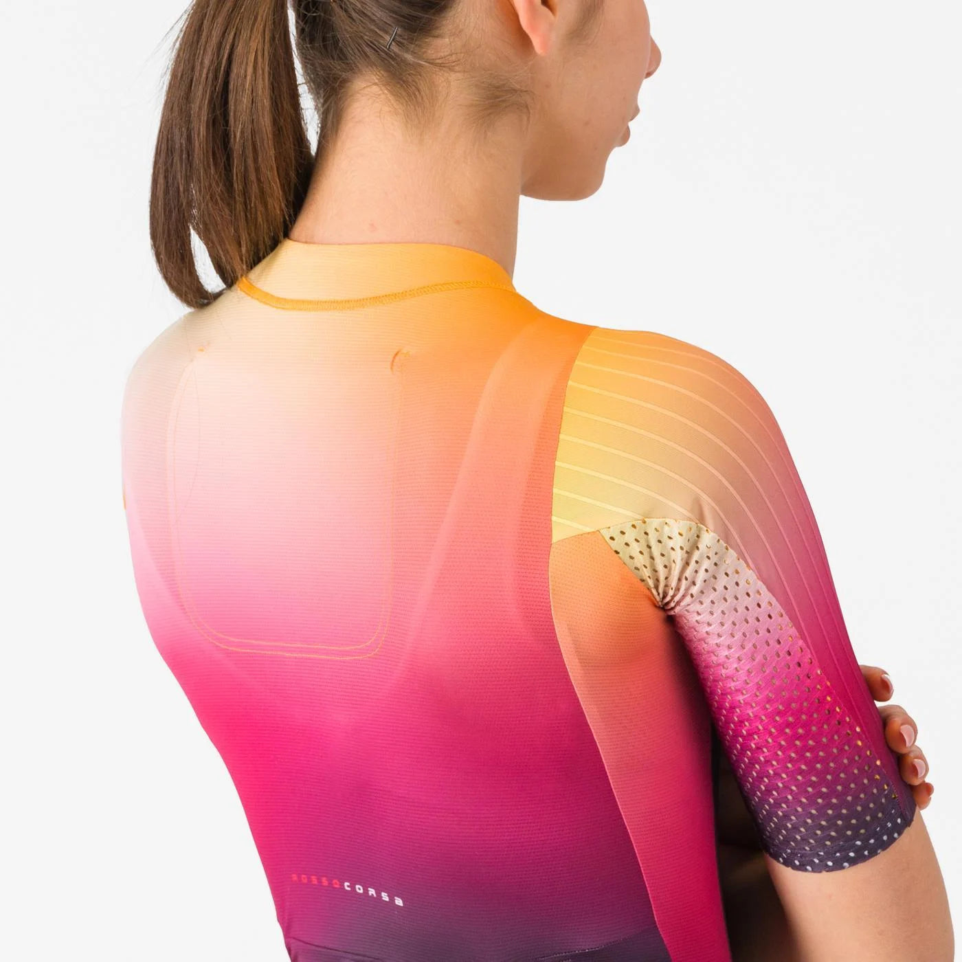 Castelli Free Sanremo 3 W Short Sleeve Trisuit, Damen, Dark Night Shade/Vivid Orange Bright Rose