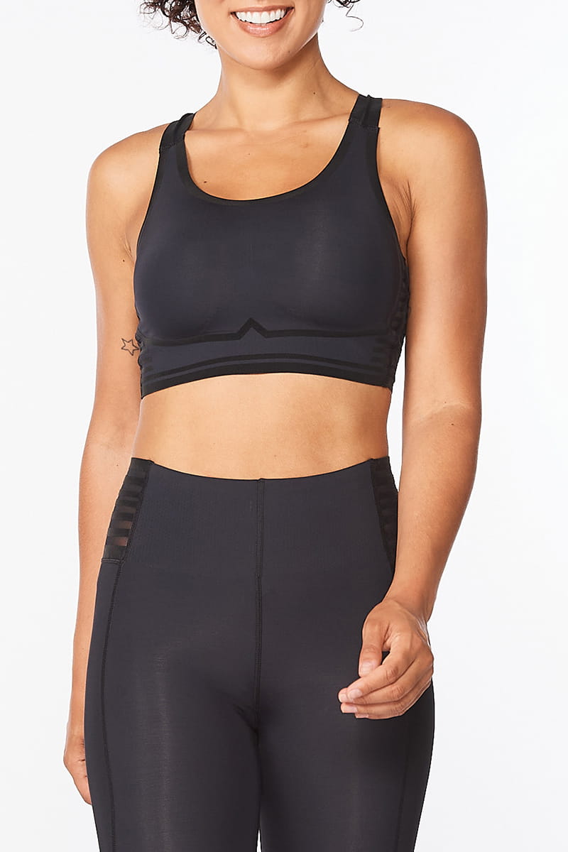 2XU Breeze Mesh Crop, Damen, Black