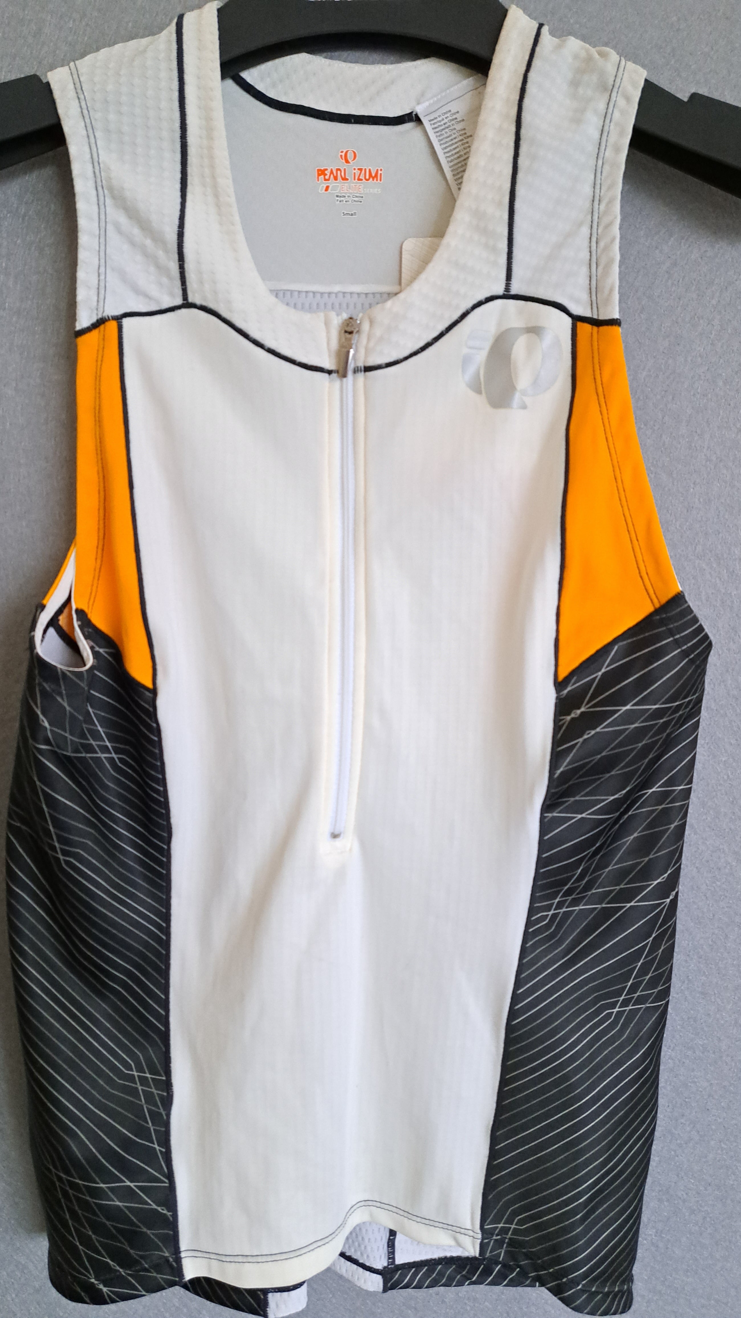 Pearl Izumi Elite Tri Singlet, Herren, White/Black/Orange