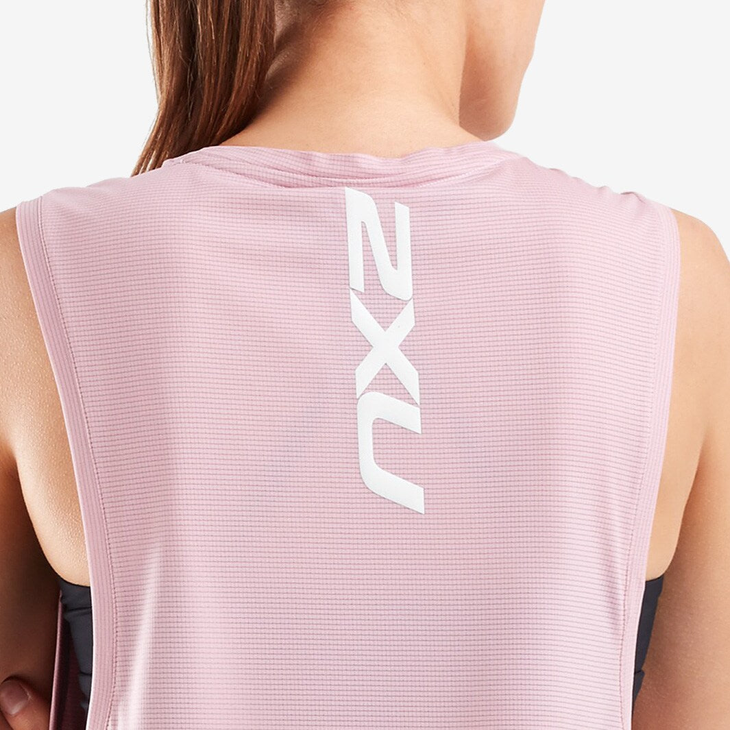 2XU XVENT Mesh Tank G2, Laufshirt, Damen, Zephyr/White Reflective