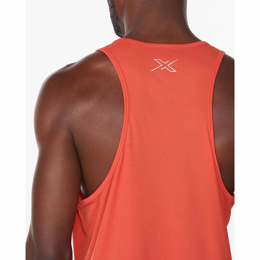 2XU Aero Singlet, Herren, Rust/Black Reflective