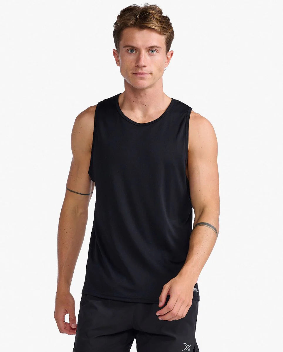 2XU Aero Tank, Herren, Black/Silver Reflective