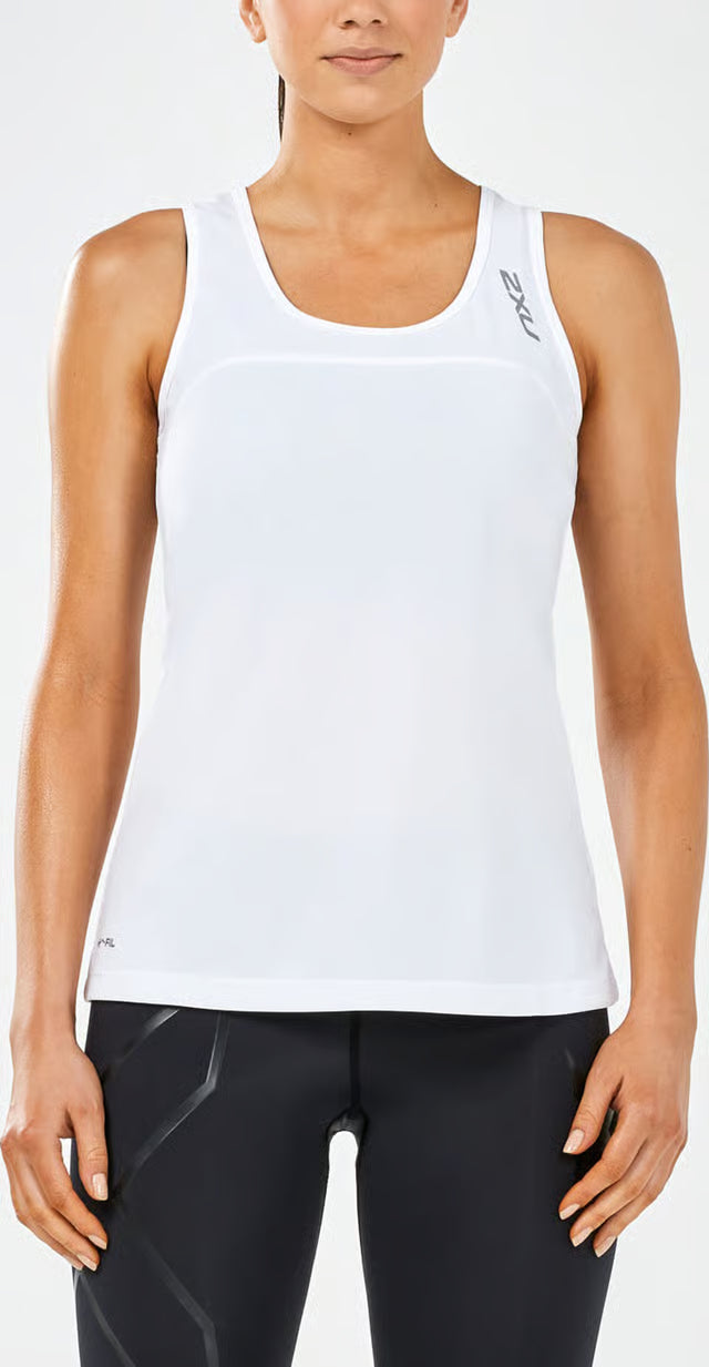 2XU XVENT Tank, Laufshirt, Damen, White/Silver Reflective