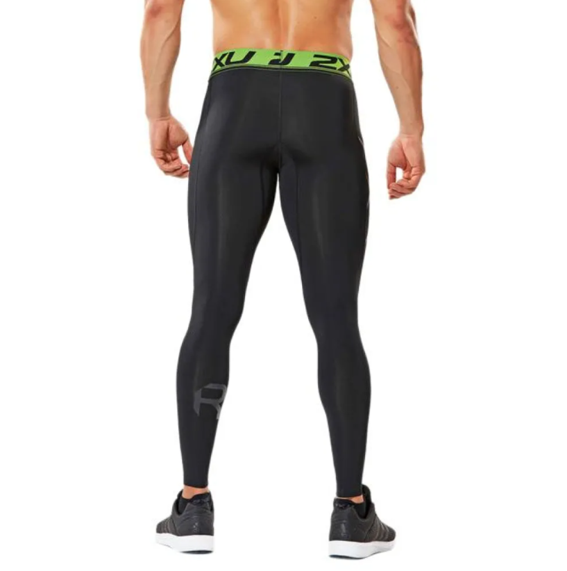 2XU Refresh Recovery Compression Tights, Herren, Laufhose, schwarz/grün