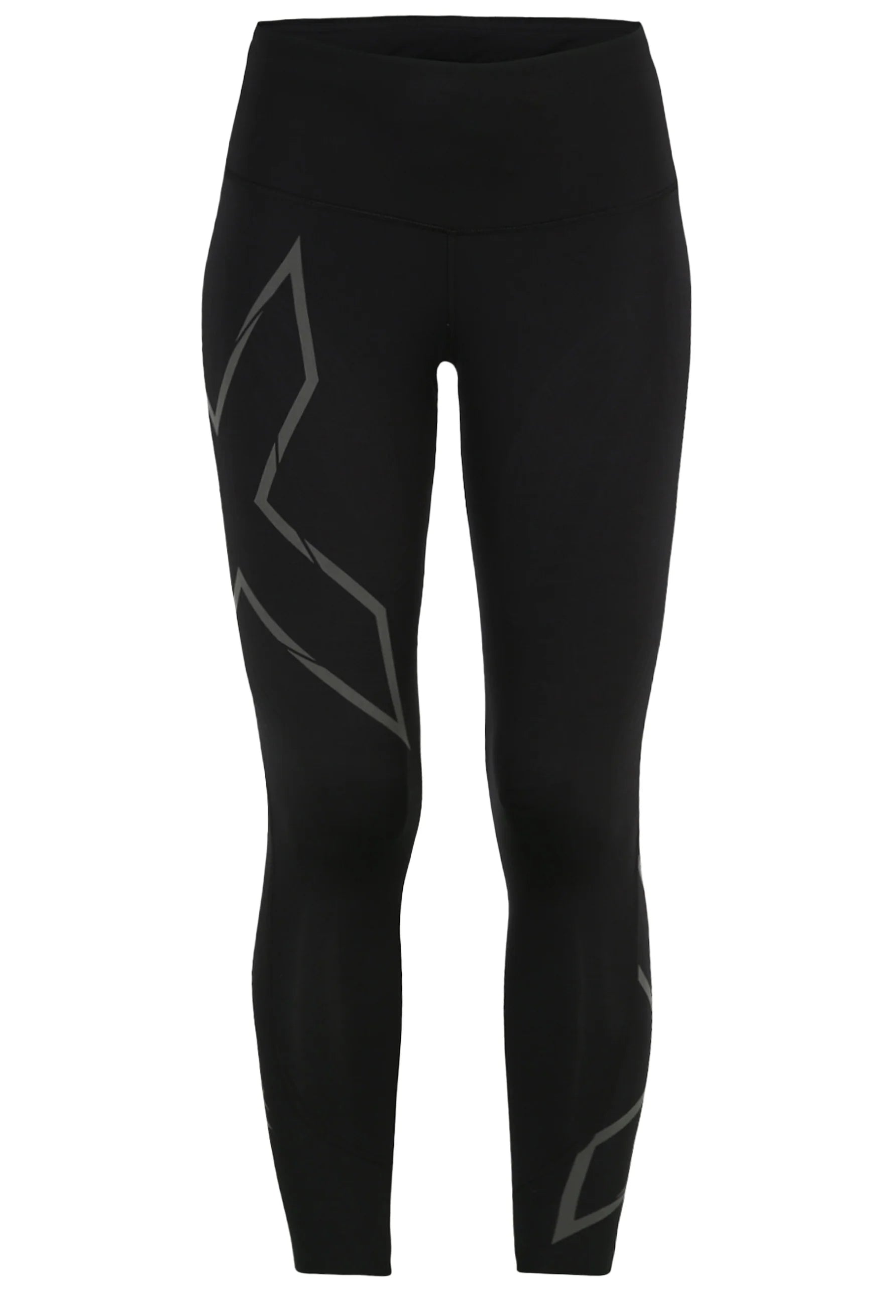 2XU Light Speed ​​Mid-Rise Compression Tights, women, running tights, black/black reflective, black