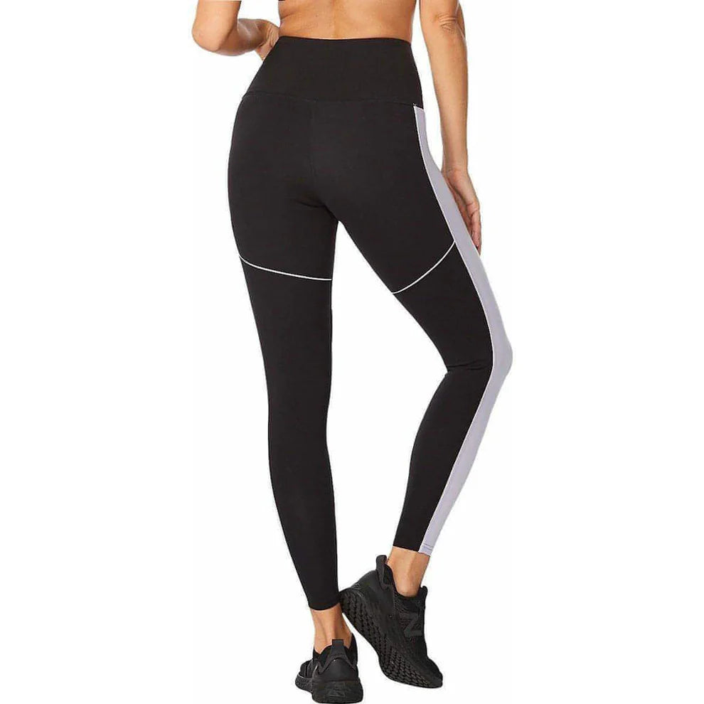 2XU Damen Form Pop Seam Hi-Rise Compression Tights, Black/Lavendust