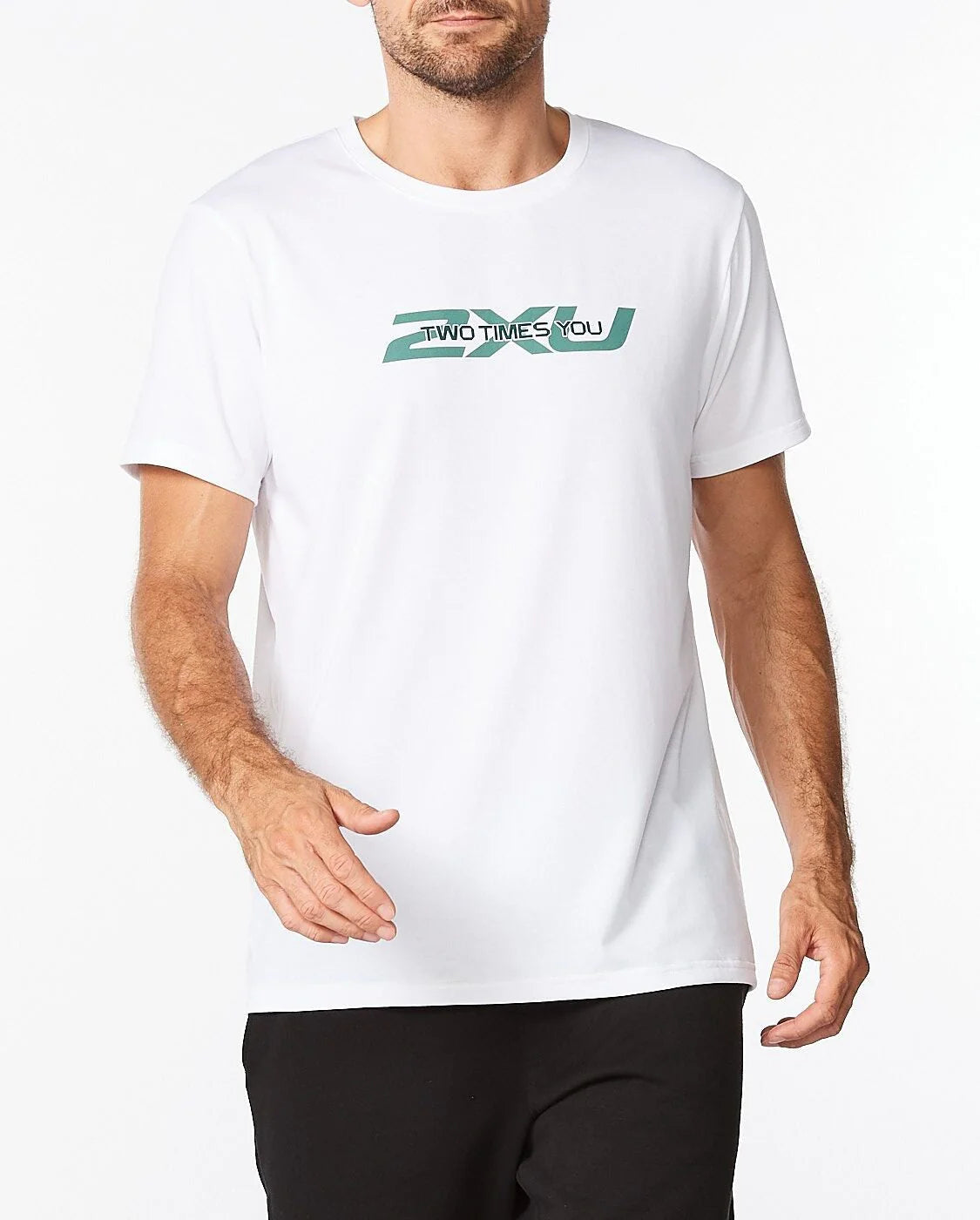 2XU Contender Tee, Herren, White/Silver Sage