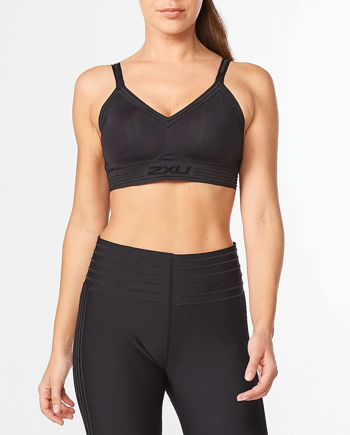 2XU No Distraction Crop, Damen, Black/Black