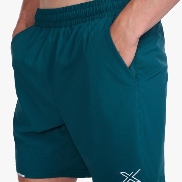 2XU Aero 7 Inch Shorts, Herren, Deep Jade/Silver Reflective