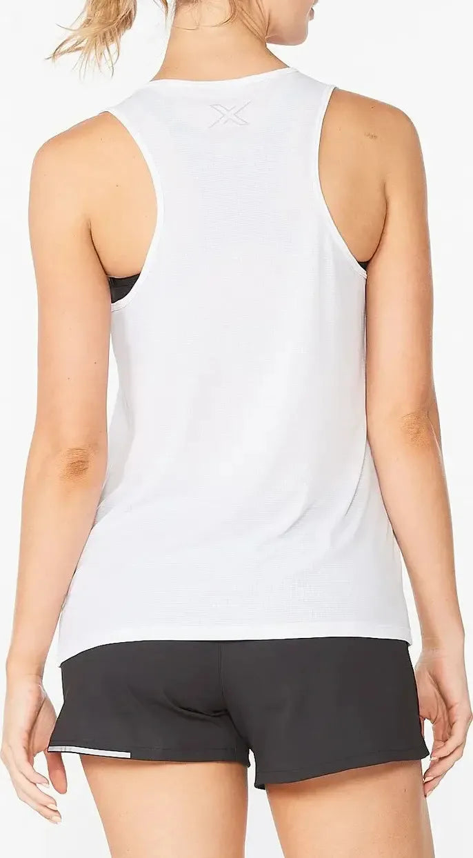 2XU Aero Singlet, Damen, White/Silver Reflective