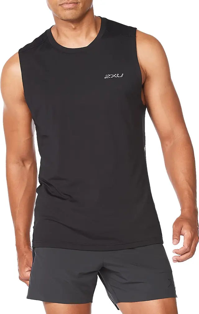 2XU Motion Tank, Herren, Black/Carbon Fibre