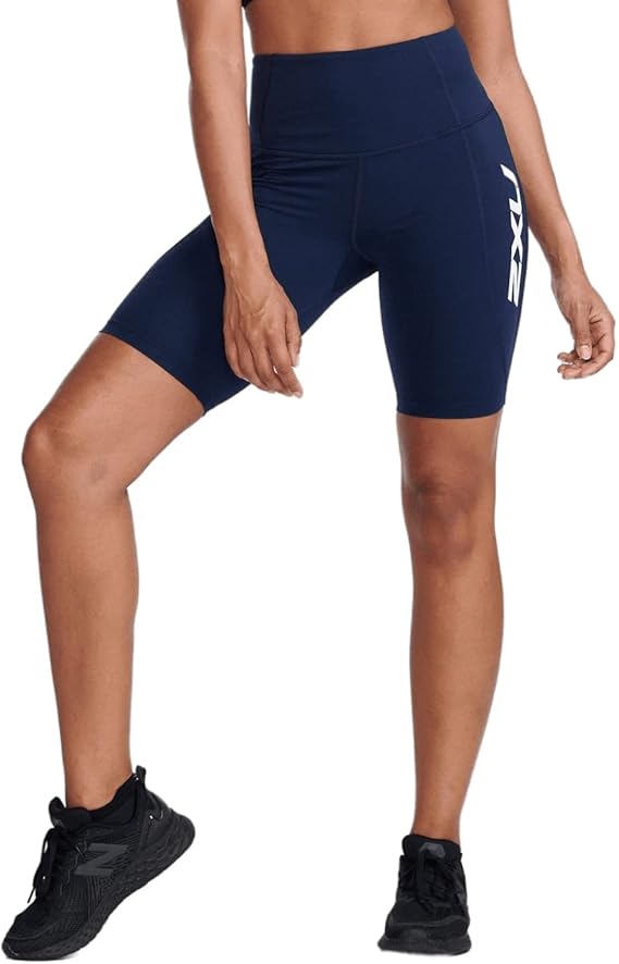 2XU Form Stash Hi-Rise Bike Shorts, Damen, Midnight/White