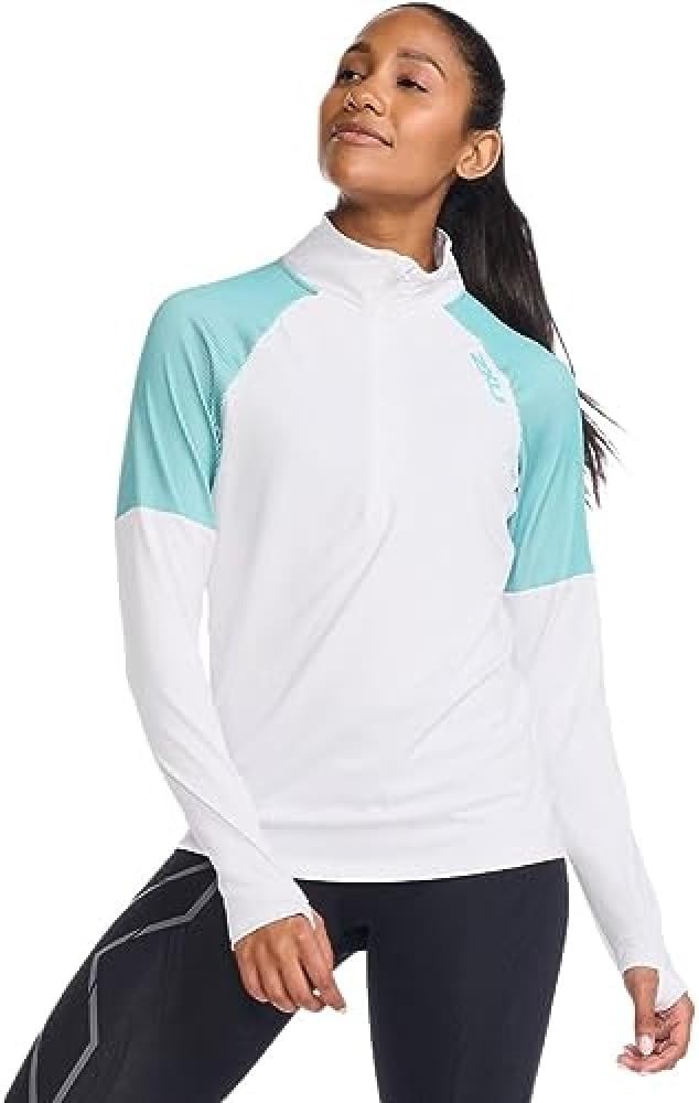 2XU Light Speed 1/2 Zip, Longsleeve, Damen, White/Porcelain Reflective