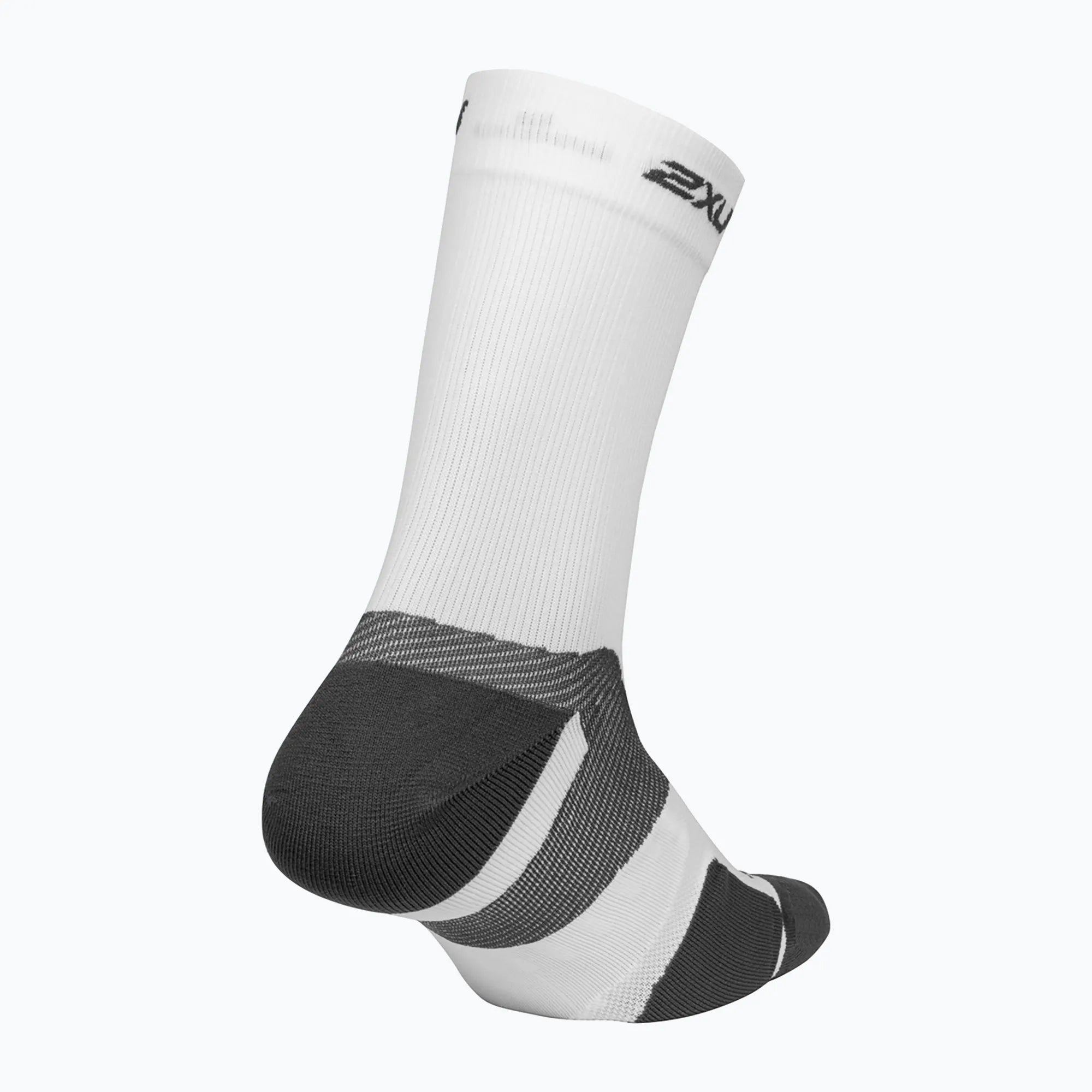 2XU VECTR Cushion Crew Socks, White/Grey