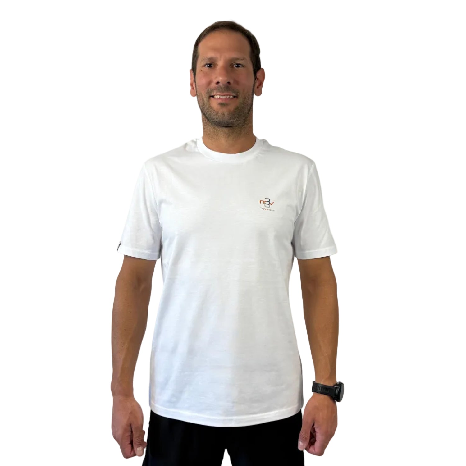 Trinovate Essential T-Shirt, Herren, weiß, Ansicht von vorn am männlichen Modell