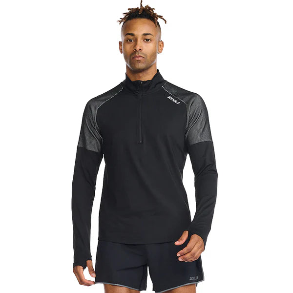 2XU Light Speed 1/2 Zip, Longsleeve, Herren, Black/Silver