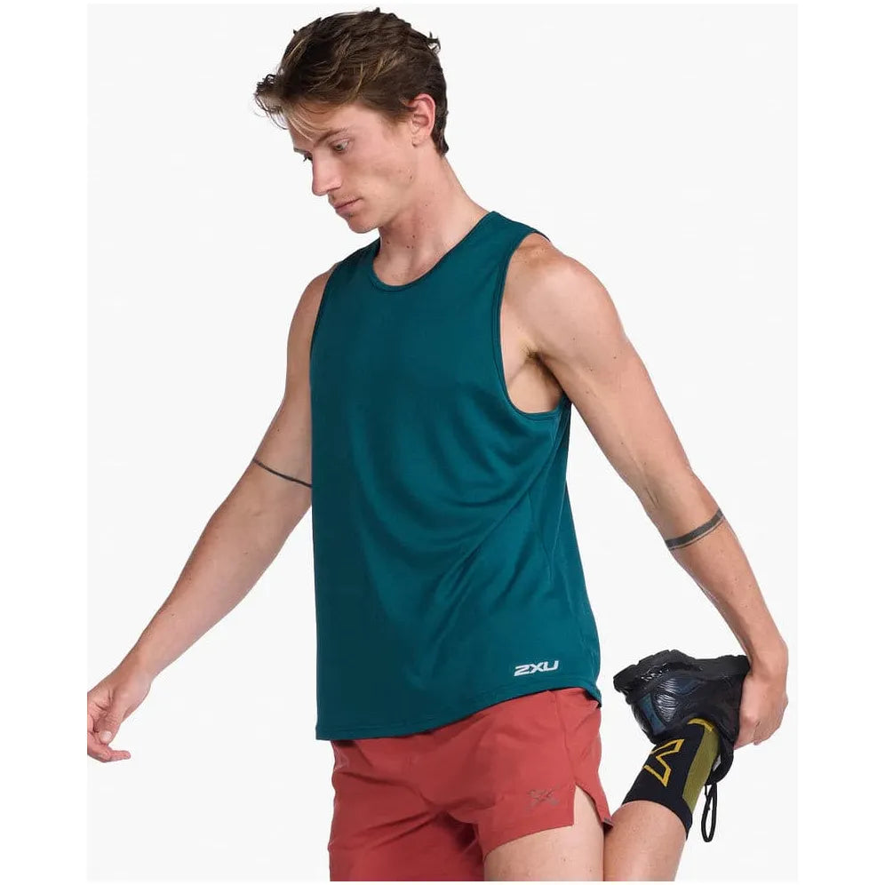 2XU Aero Tank, Herren, Deep Jade/Silver Reflective