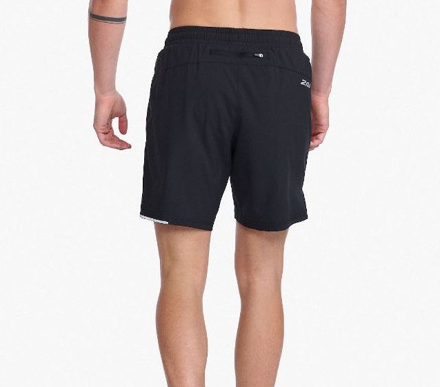 2XU Aero 7 Inch Shorts, Herren, Black/Silver Reflective