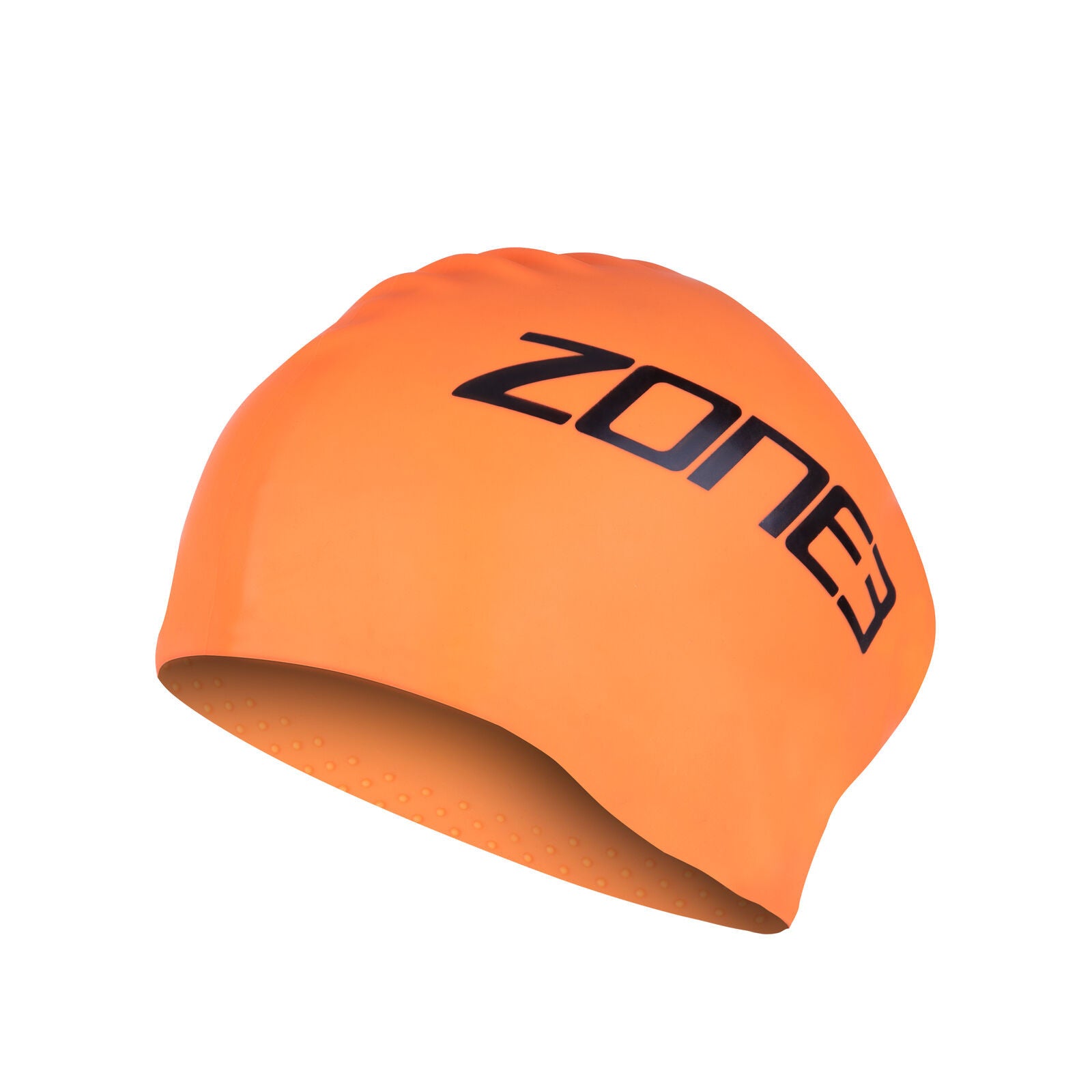 Zone3 Silicone Long Hair Swim Cap, orange/schwarz